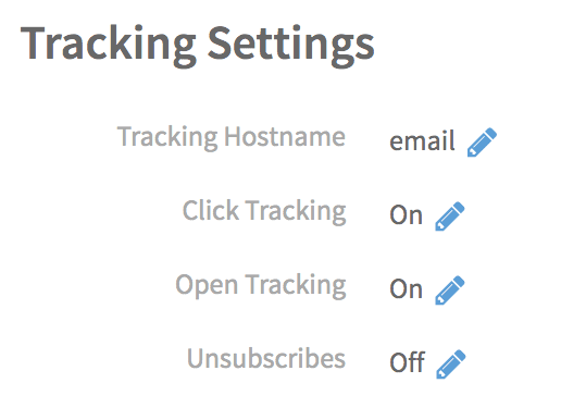 tracking settings